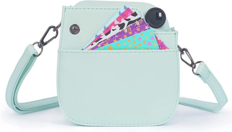 Phetium Instant mini 12 Camera Protective Case Compatible with Instax Mini 12 11,PU Leather Bag with Pocket and Adjustable Shoulder Strap (Mint Green) - Image 4